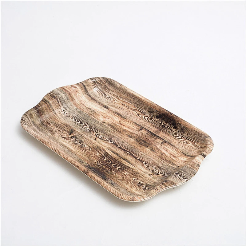 Wholesale hotel service supplies rectangle non slip drink print seving tray
