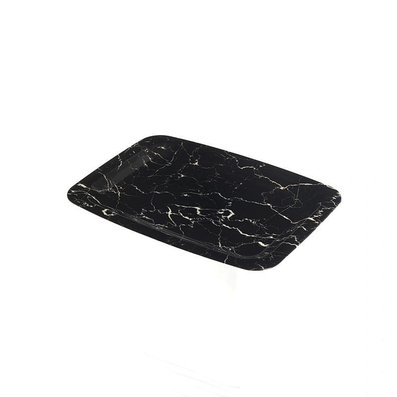 Decorative Christmas plastic tray  full printing flowers plastic tray snacks and cake large plastic tray