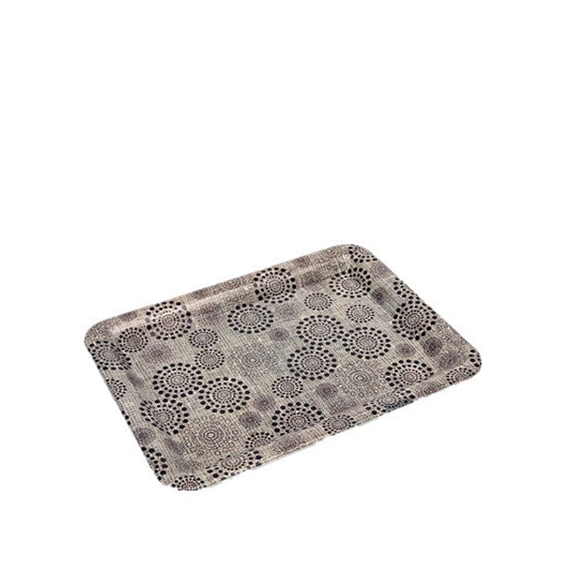 Household daily promotion gift coffee plastic tray  Rectangle Flat Fruit Design Plastic Serving Tray