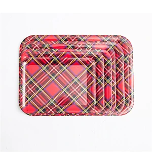 custom printing plate, coffee rectangular plastic serving tray promotion printed hotel tray
