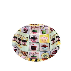 Houseware items cheap full printing round rattan charger plates