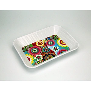 Custom print plastic melamine snack serving tray
