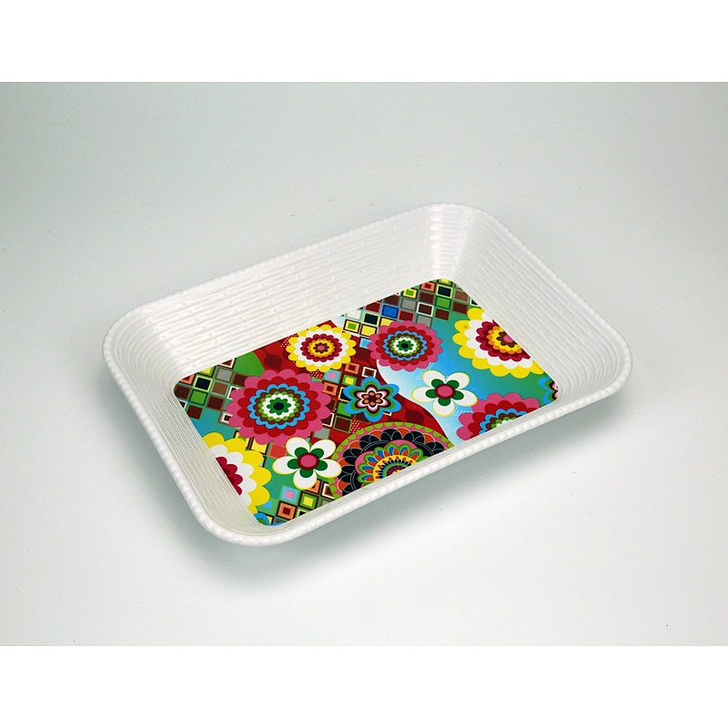 Custom print plastic melamine snack serving tray