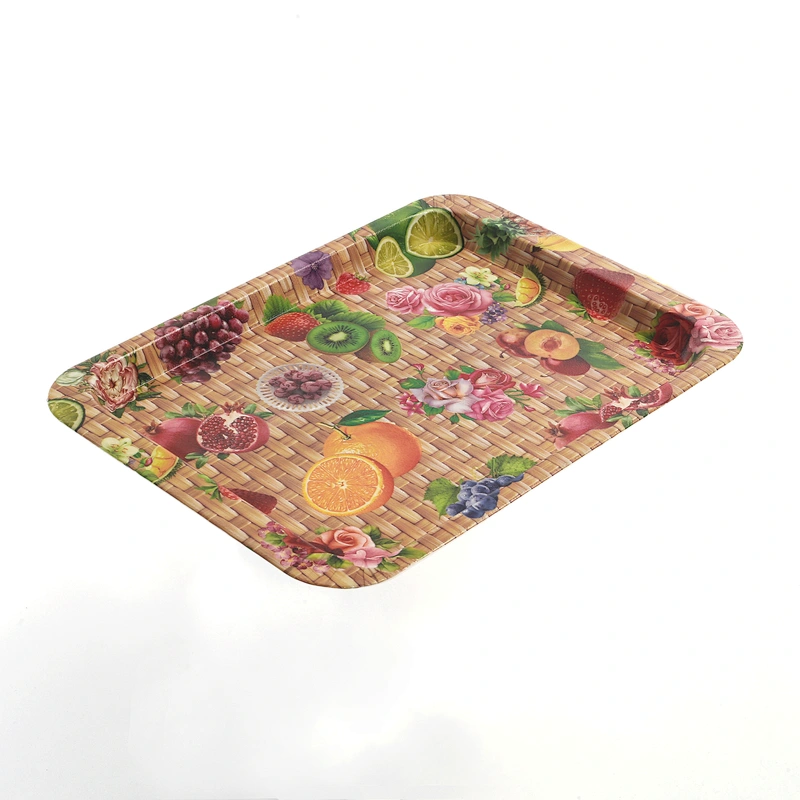 colored serving plastic tray large deep rectangular shallow tray full printing serving tray
