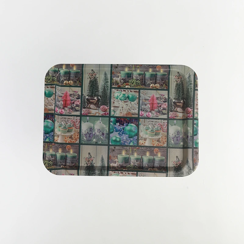 colored serving plastic tray large deep rectangular shallow tray full printing serving tray