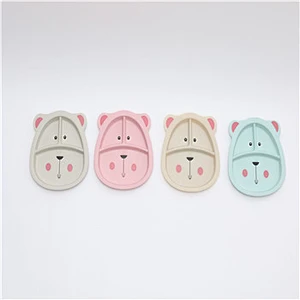 Custom  Eco-friendly baby felt disper storage  bamboo children plates babay plate sets