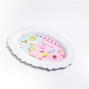 Coffee series oval plastic trays  print Gift plastic trays supermarket promotion trays