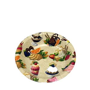 Hot factory cheap promotion decor christmas  plastic gift plate gold dish food plastic bowl