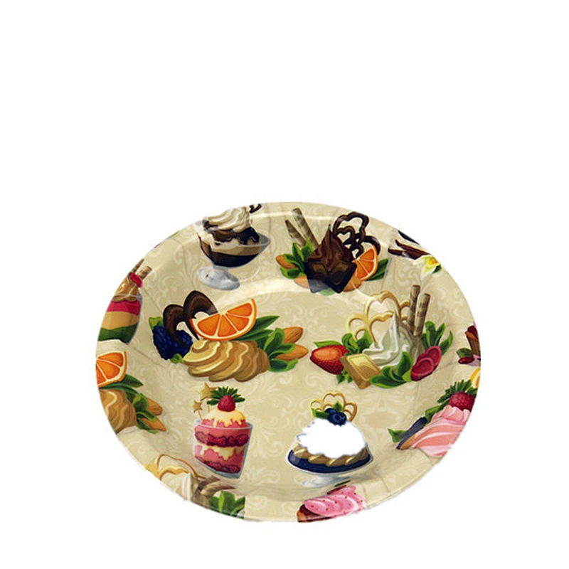 Hot factory cheap promotion decor christmas  plastic gift plate gold dish food plastic bowl