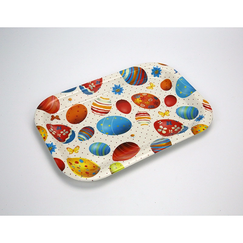promotion large food  serving tray wholesale serving plastic tray rectangular full printing plastic tray