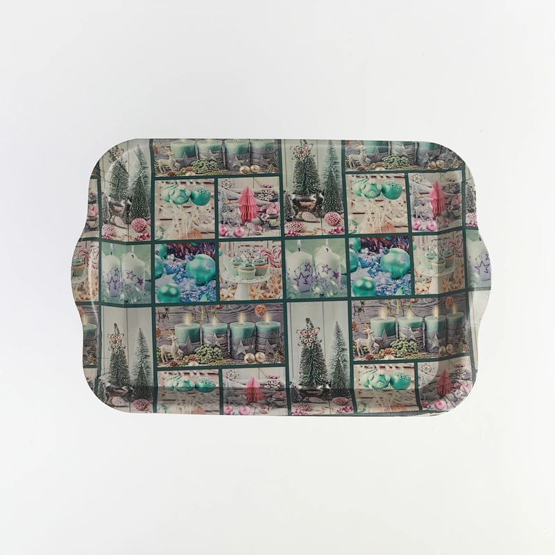Decorative rectangular plastic serving tray promotion gift service style plastic tray,beautiful plastic tray
