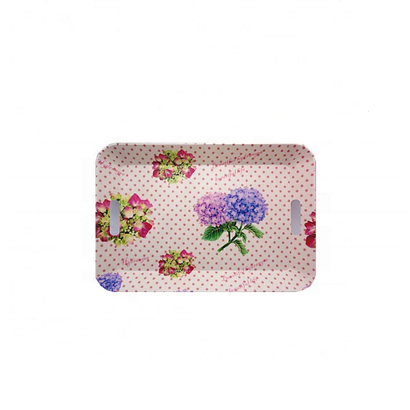 Customized Thanksgieing day Printed  Rectangle   plastic Serving Tray