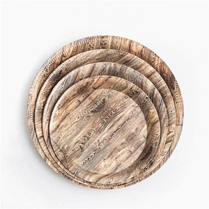custom round plastic savring tray, promotion gift tableware plastic tray,large plastic food tray,