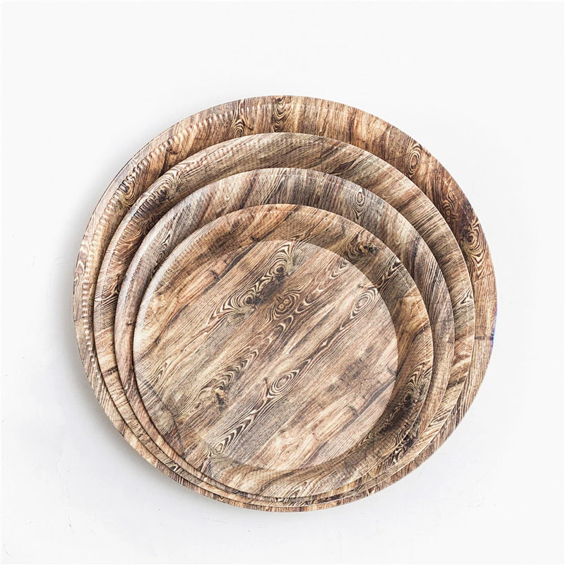 custom round plastic savring tray, promotion gift tableware plastic tray,large plastic food tray,