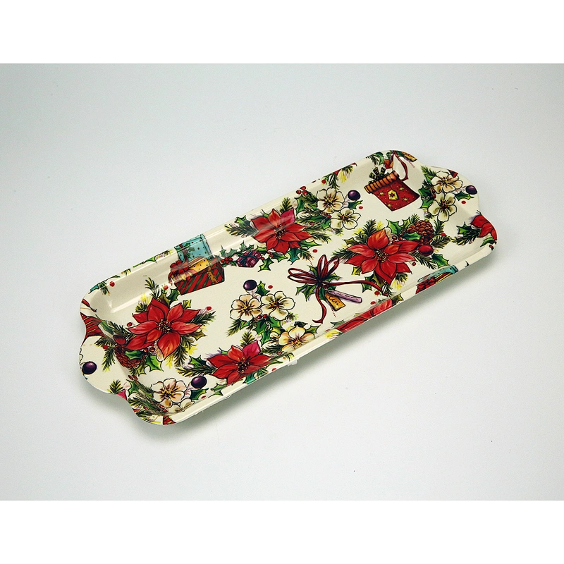 Plastic serving tray with hand,kiwi fruit packaging tray,good design deep flower printed plastic tray