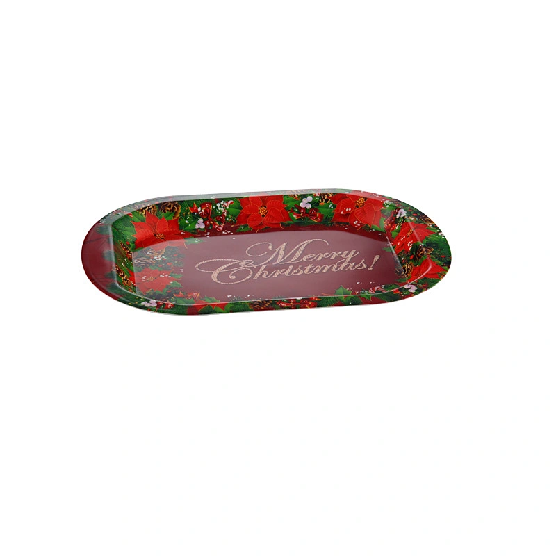 new design Good price promotion gift flower design plastic oval tray