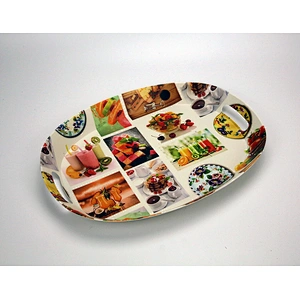 Wholesale plastic oval serving tray,with  handles plastic tray,large size plastic serving tray