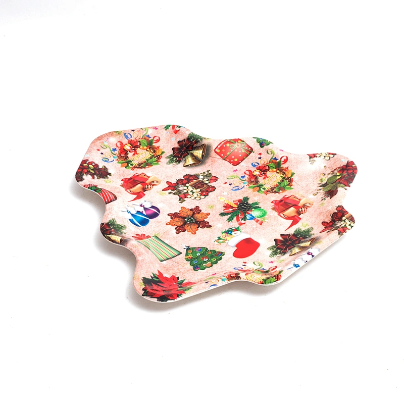 custom food serving tray printed christmas decoration tray wholesale plastic christmas gifts tray