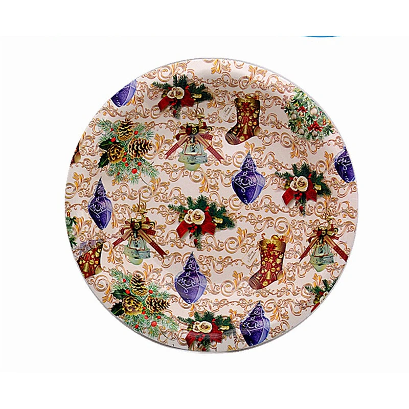 China  printed round propylene pp round tray cheap  christmas decor plate
