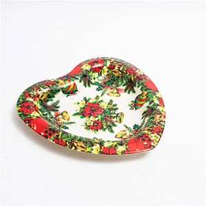 Western design heart shape plastic tray high quality heart shape  gift plastic tray
