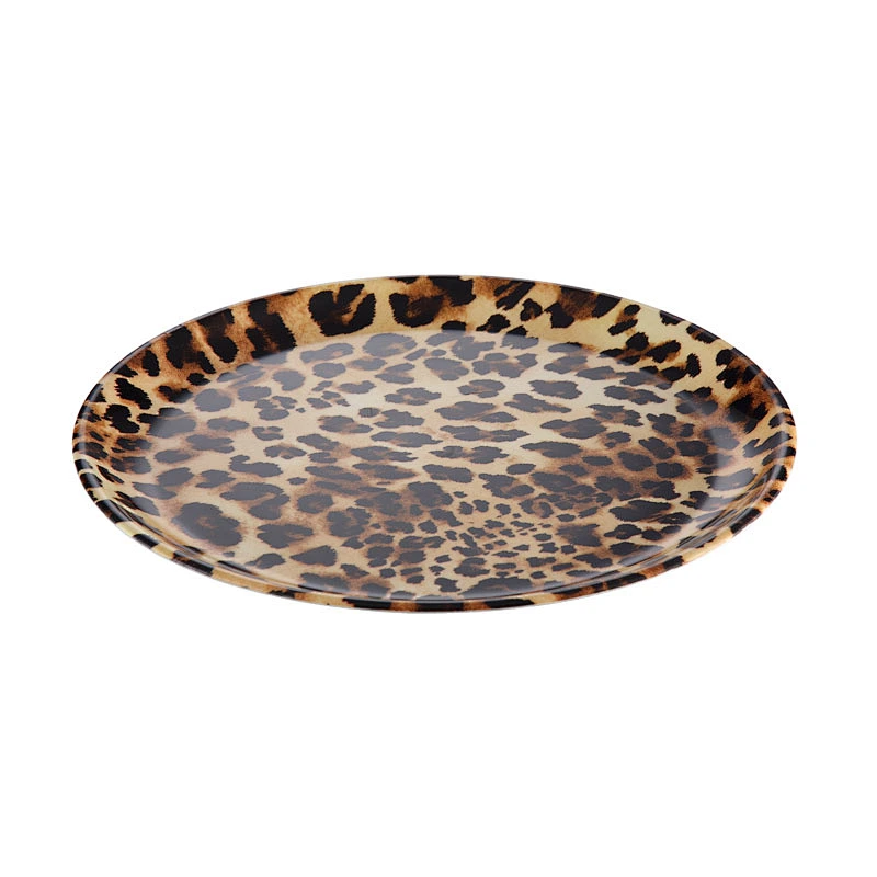 costom Fruit plastic tray,designer food serving tray, round printed flower plastic tray