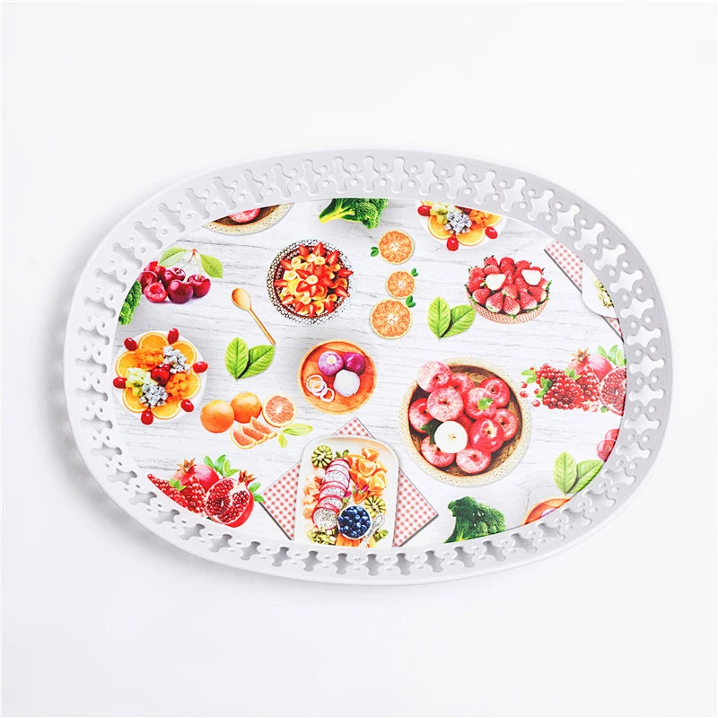 West design plastic tray wholesale oval serving plastic tray cheap  dinner charger plastic tray
