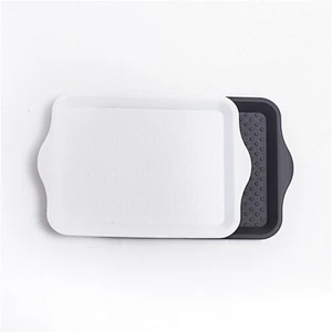Hot  Goods In Stock Hard Plastic Rectangular Handle Fast Food Bread PP Serving Tray