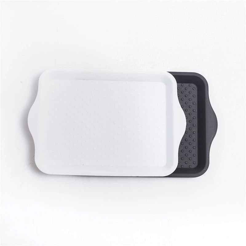 Hot  Goods In Stock Hard Plastic Rectangular Handle Fast Food Bread PP Serving Tray