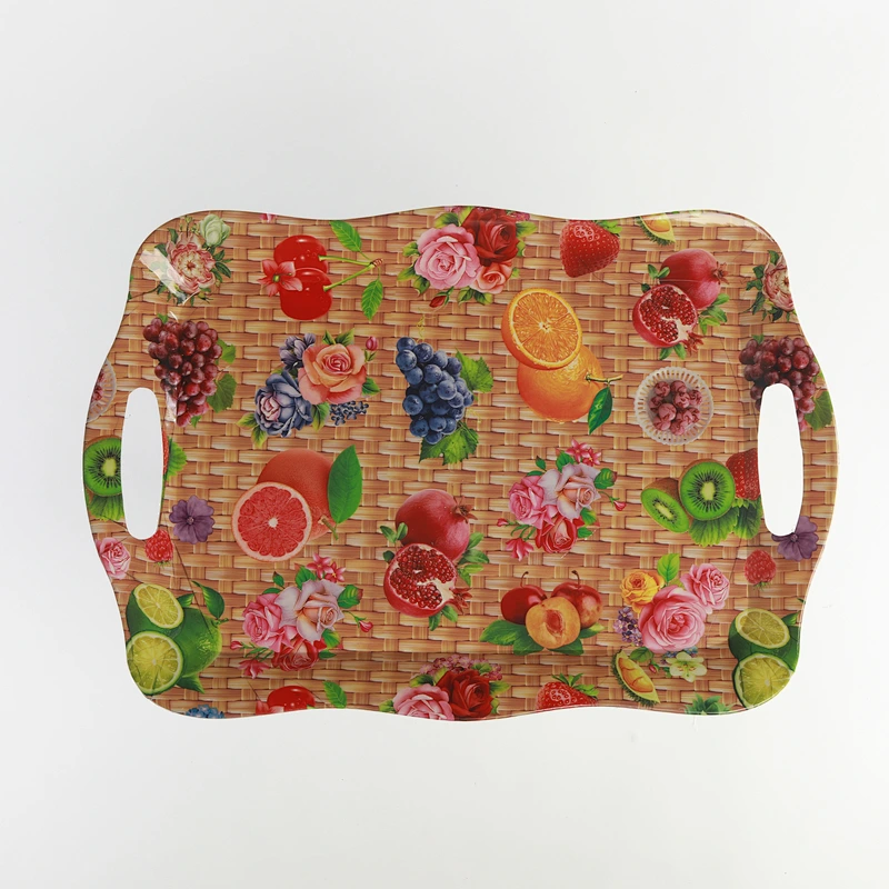 Flat rectangular serving plastic tray large  plastic fruit tray custom plastic christmas plates