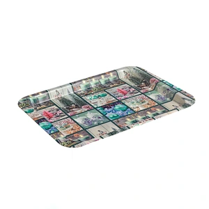 colored serving plastic tray large deep rectangular shallow tray full printing serving tray