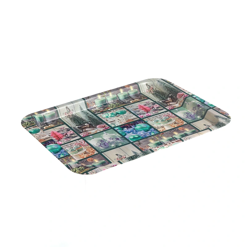colored serving plastic tray large deep rectangular shallow tray full printing serving tray