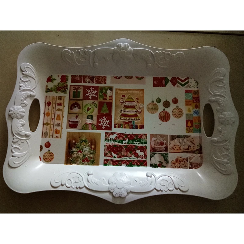 White simple decorative western design round high quality wholesale  tray