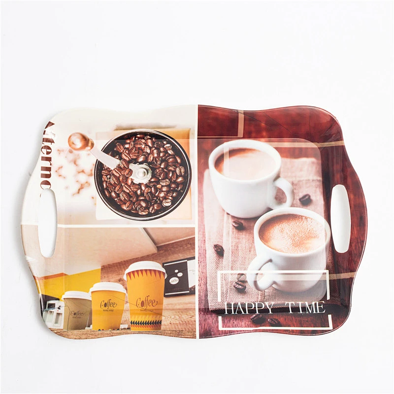 hole shape Good price promotion gift plastic coffee set tray