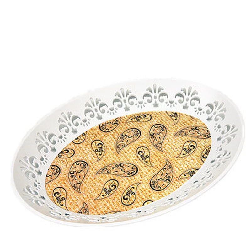 Fresh and beautiful series oval plastic tray  food serving plate colored plastic serving tray