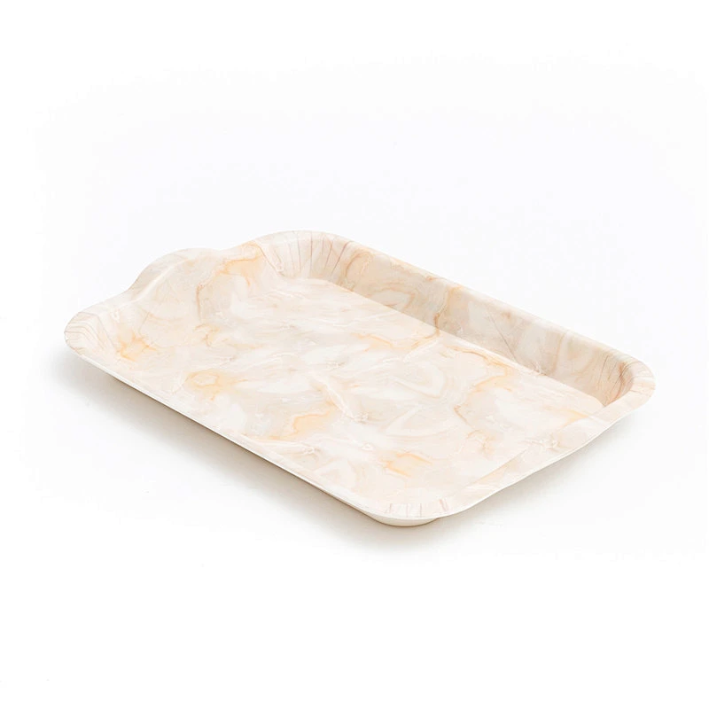 Wholesale hotel service supplies rectangle non slip drink print seving tray