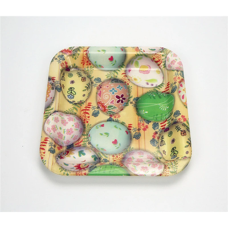 Cheap  squrae  print tray /cheap plastic  promotion  plate