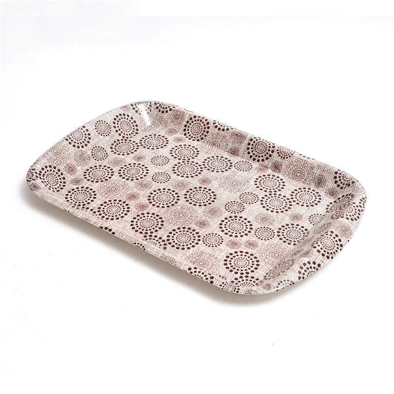 Wholesale hotel service supplies rectangle non slip drink print seving tray