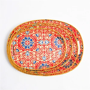 Cheap hard plastic serving tray food grade PP plastic tray hot sale With the handle serving tray