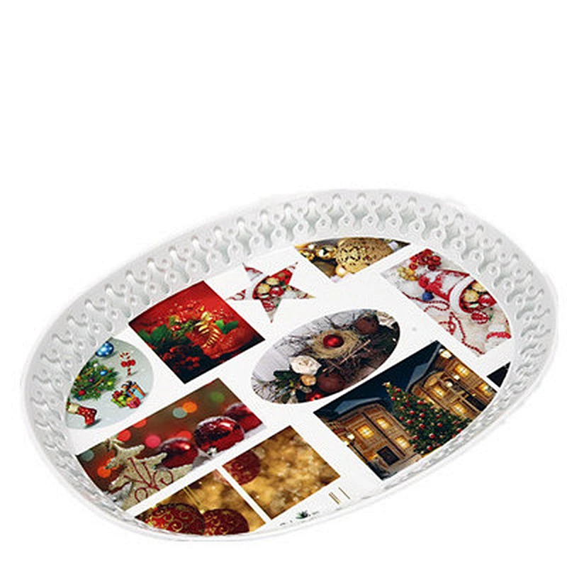 West design plastic tray wholesale oval serving plastic tray cheap  dinner charger plastic tray