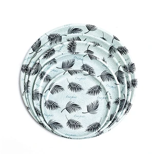 Oem indoor decor  round  reusable flat plastic tray plastic plate manfactureer