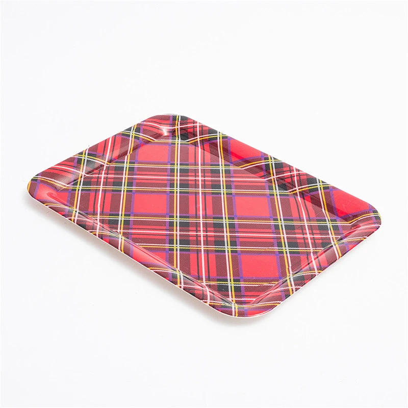 Wholesale hotel service supplies rectangle non slip drink print seving tray