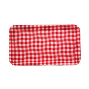 Wholesale hot selling  wave mini clear japanese  wood design print fruit PP tray