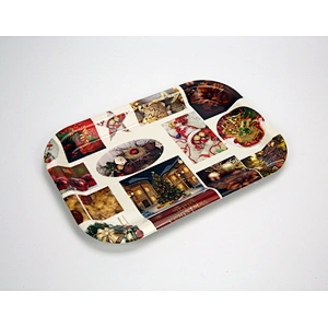 promotion large food  serving tray wholesale serving plastic tray rectangular full printing plastic tray