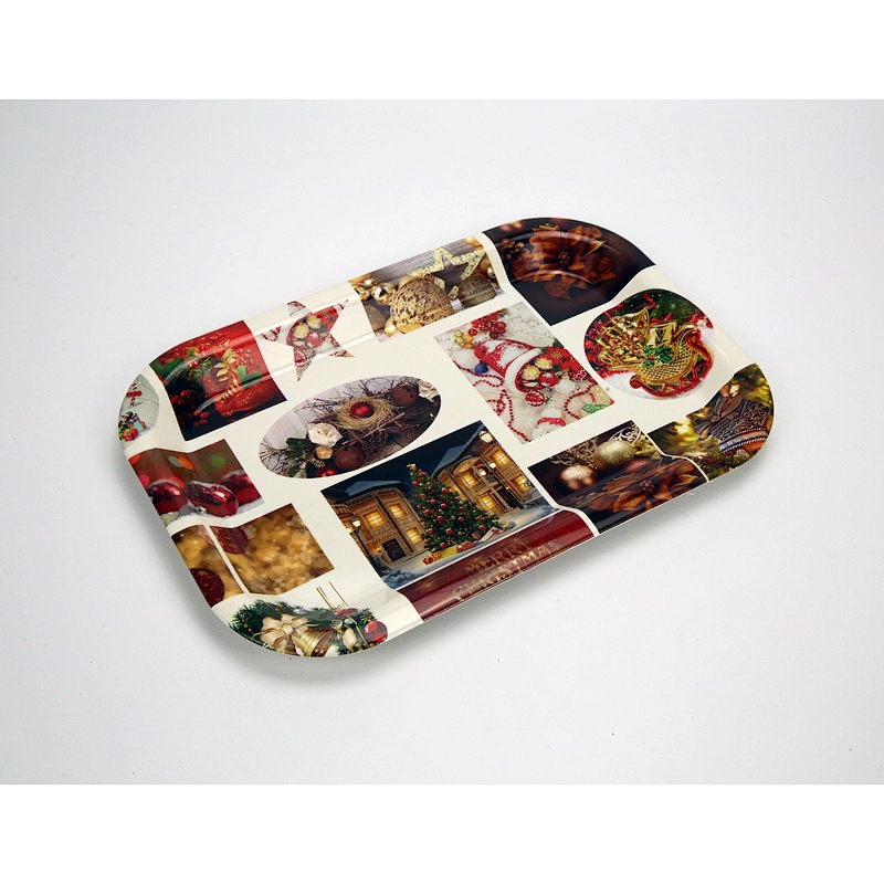 promotion large food  serving tray wholesale serving plastic tray rectangular full printing plastic tray