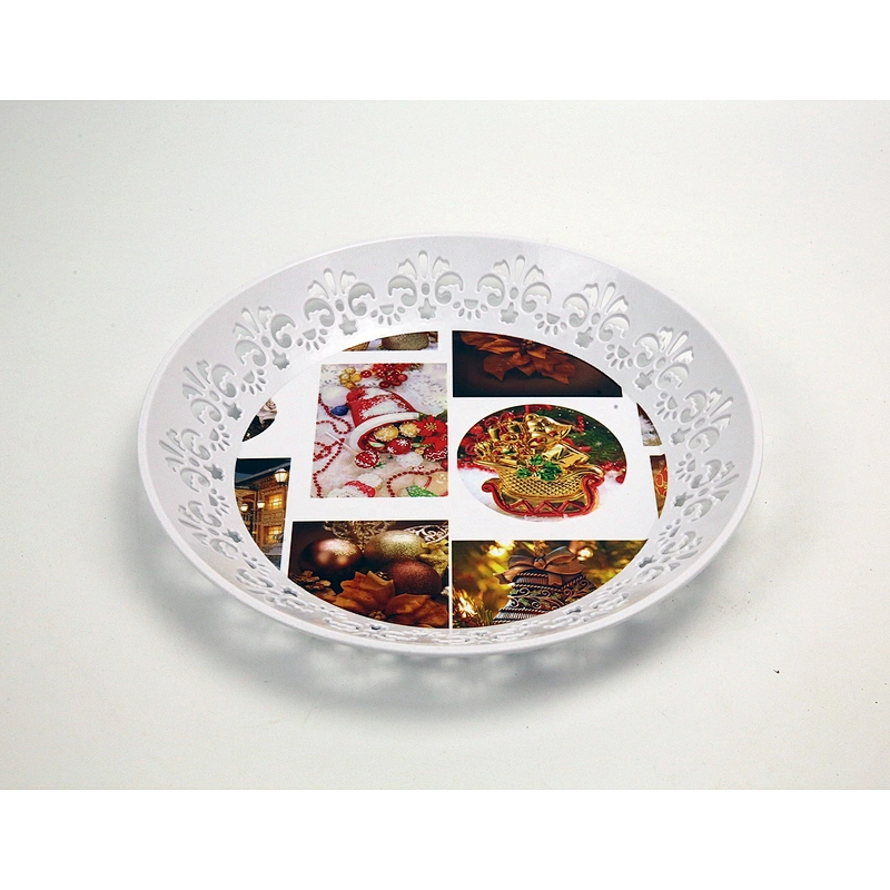 Hot round polypropylene plastic decorative christmas cheap  serving tray