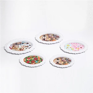 Coffee series oval plastic trays  print Gift plastic trays supermarket promotion trays