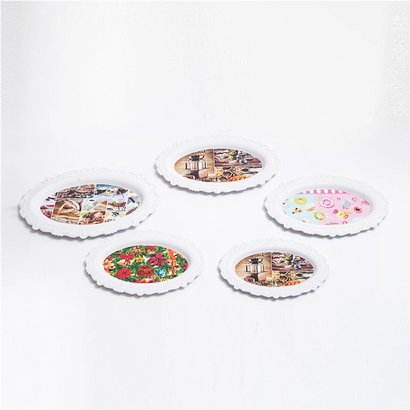 Coffee series oval plastic trays  print Gift plastic trays supermarket promotion trays