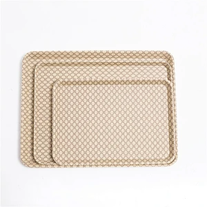 Large size flat plastic serving tray colored plastic tray plastic coffee cup holder tray