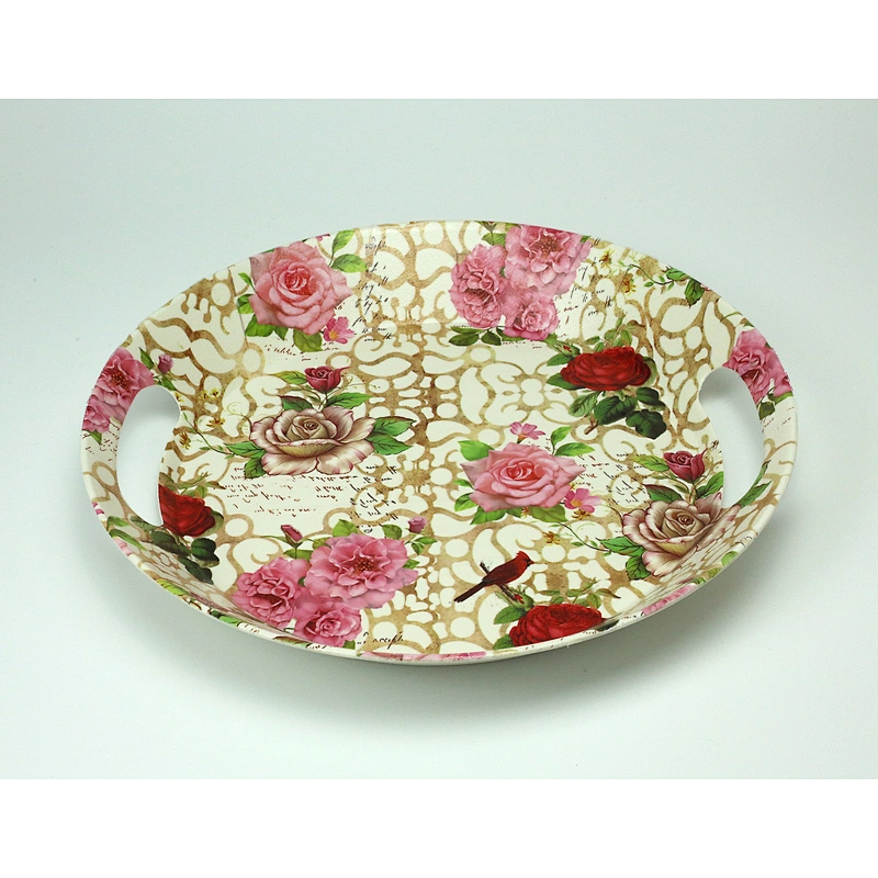 Cheap serving tray with handles,designer food serving tray,high quality plastic tray