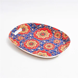 Cheap hard plastic serving tray food grade PP plastic tray hot sale With the handle serving tray